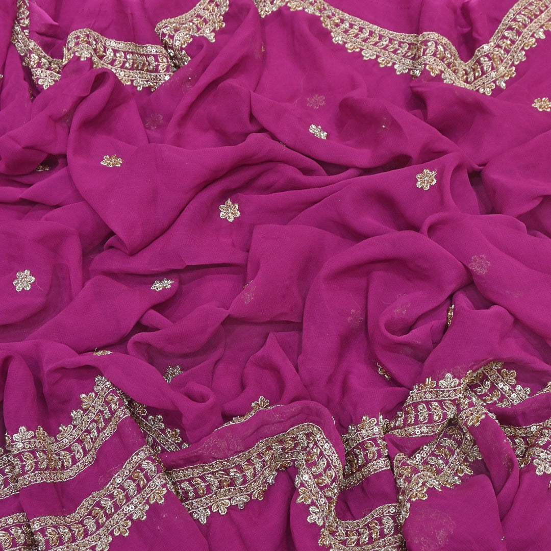 Viscose Georgette Zari & Sequins Embroidery Duppta Fabric | TF4990-06
