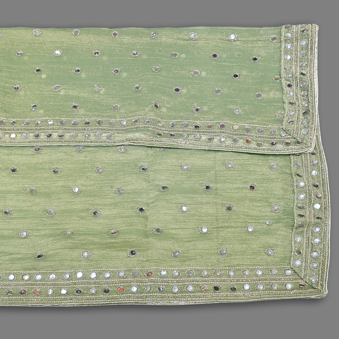Premium Crush Tissue Zari & Mirror Embroidery Dupatta | Designer Festive Dupatta-SAL810-2