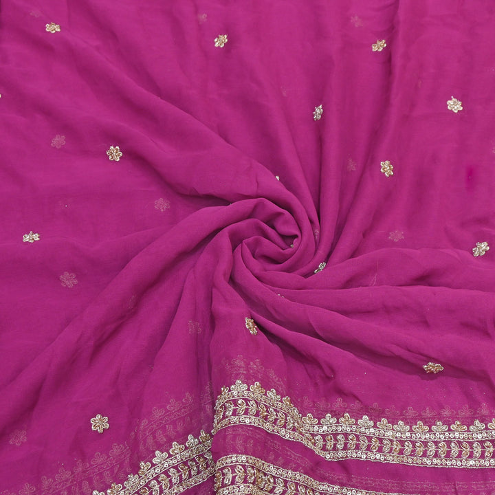 Viscose Georgette Zari & Sequins Embroidery Duppta Fabric | TF4990-06