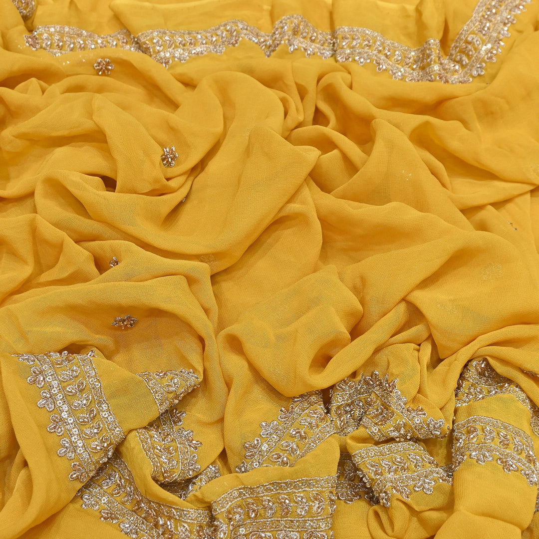 Viscose Georgette Zari & Sequins Embroidery Duppta Fabric | TF4990-03