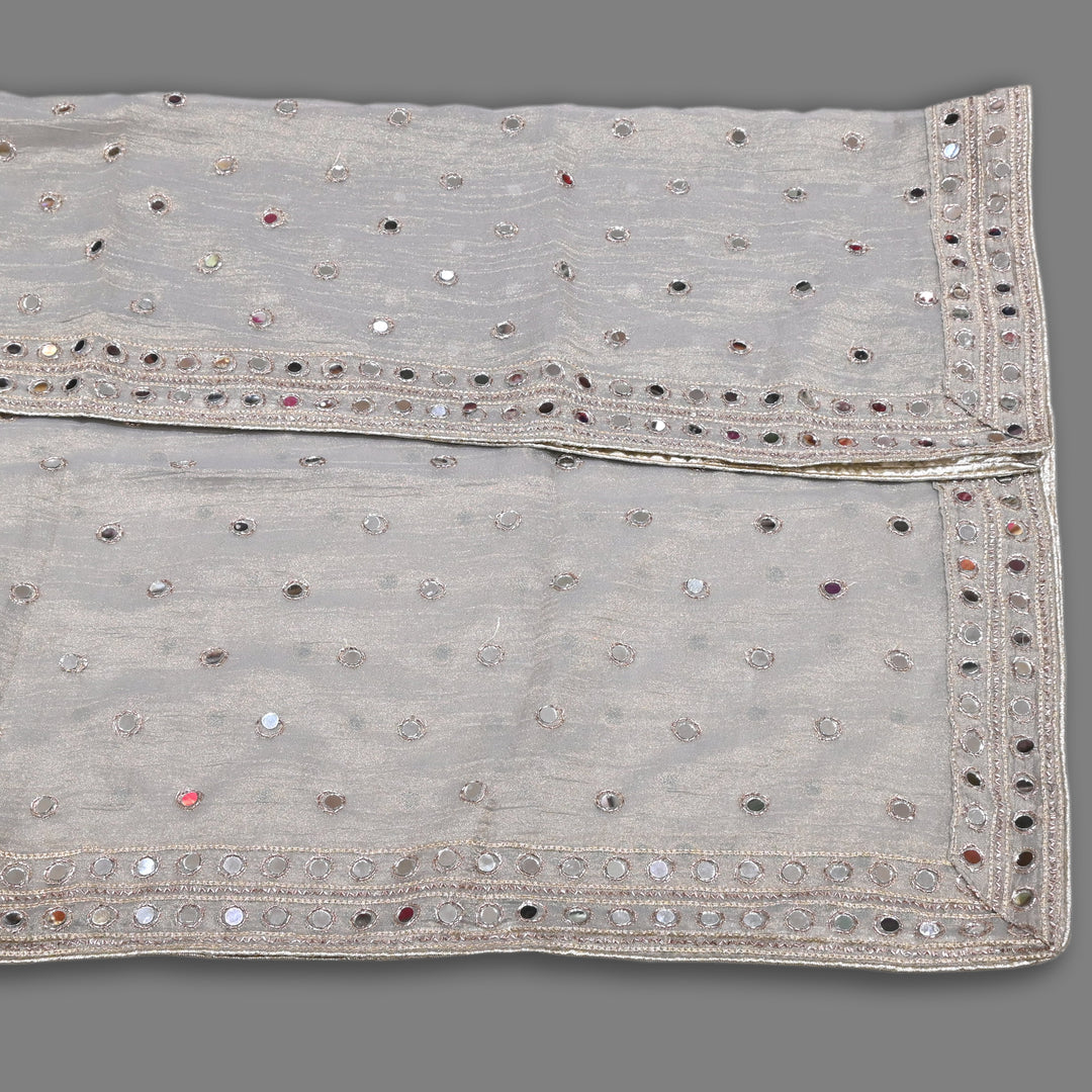 Premium Crush Tissue Zari & Mirror Embroidery Dupatta | Designer Festive Dupatta-SAL810-1