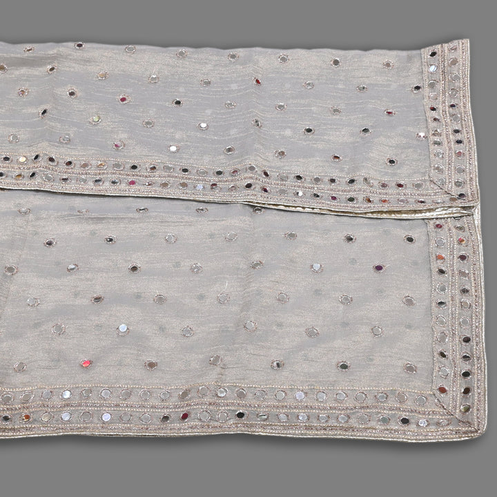 Premium Crush Tissue Zari & Mirror Embroidery Dupatta | Designer Festive Dupatta-SAL810-1