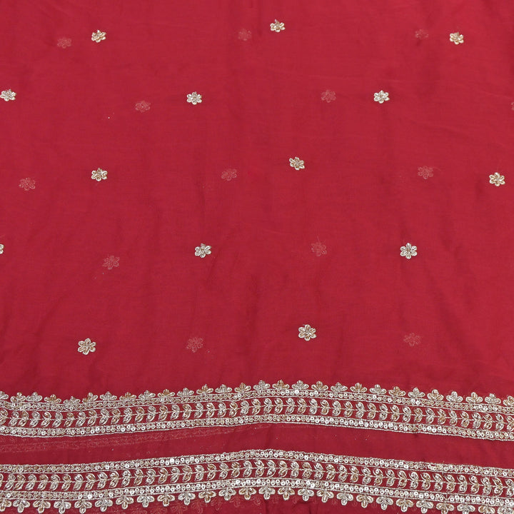 Viscose Georgette Zari & Sequins Embroidery Duppta Fabric | TF4990-04