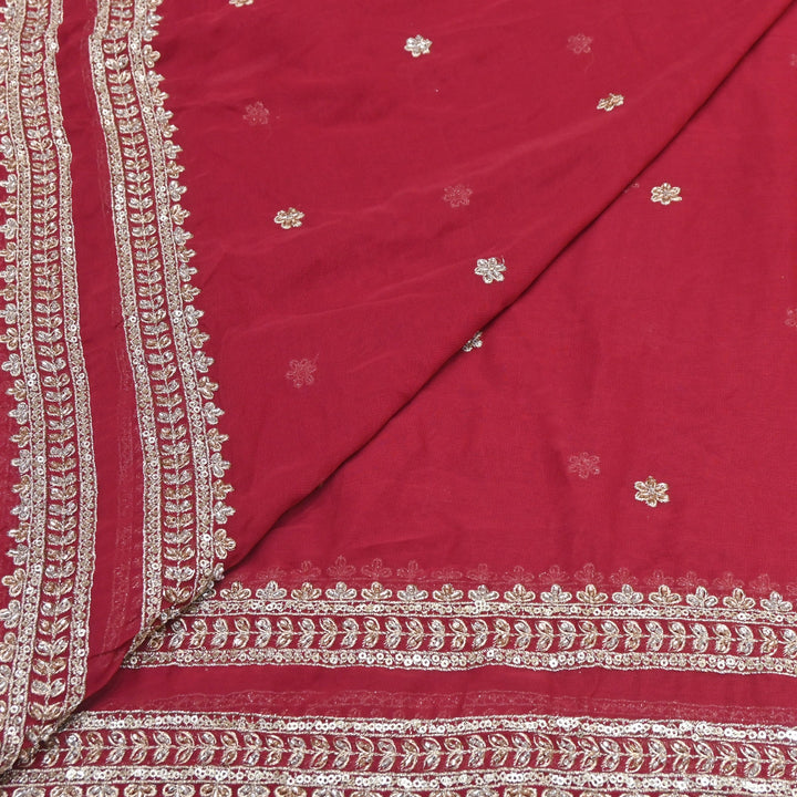 Viscose Georgette Zari & Sequins Embroidery Duppta Fabric | TF4990-04