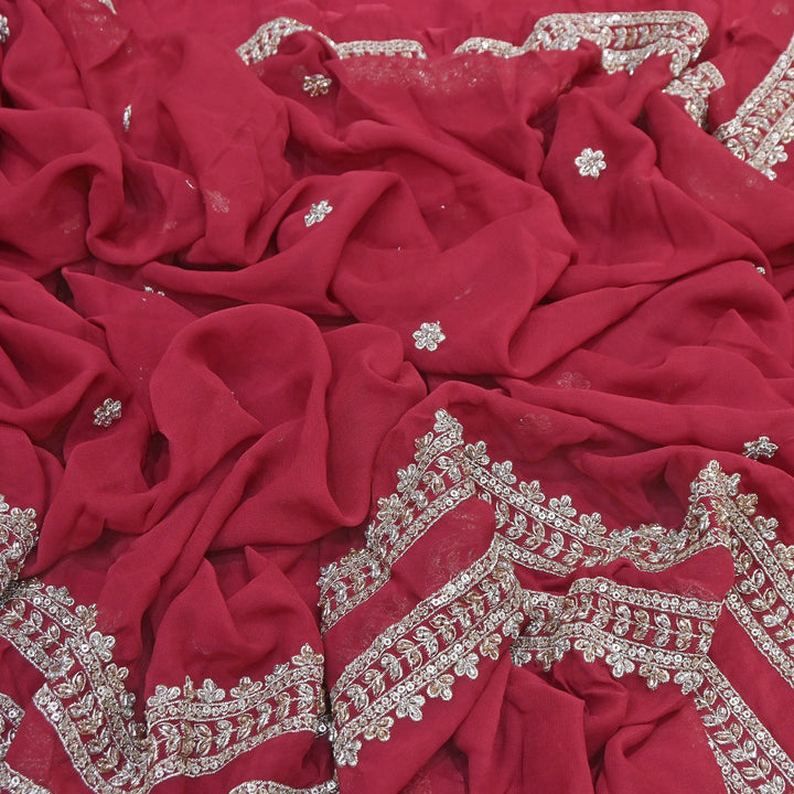 Viscose Georgette Zari & Sequins Embroidery Duppta Fabric | TF4990-04