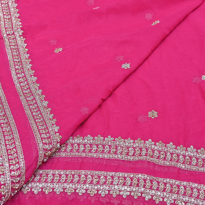 Viscose Georgette Zari & Sequins Embroidery Duppta Fabric | TF4990-05