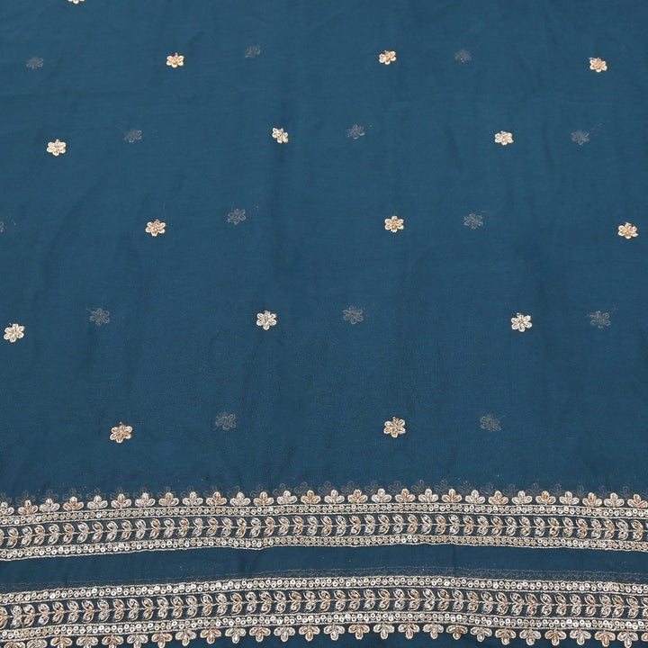 Viscose Georgette Zari & Sequins Embroidery Duppta Fabric | TF4990-01