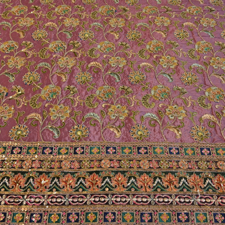 Beautiful Designer Crepe Position Prints, Zari & Sequin Embroidery Fabrics