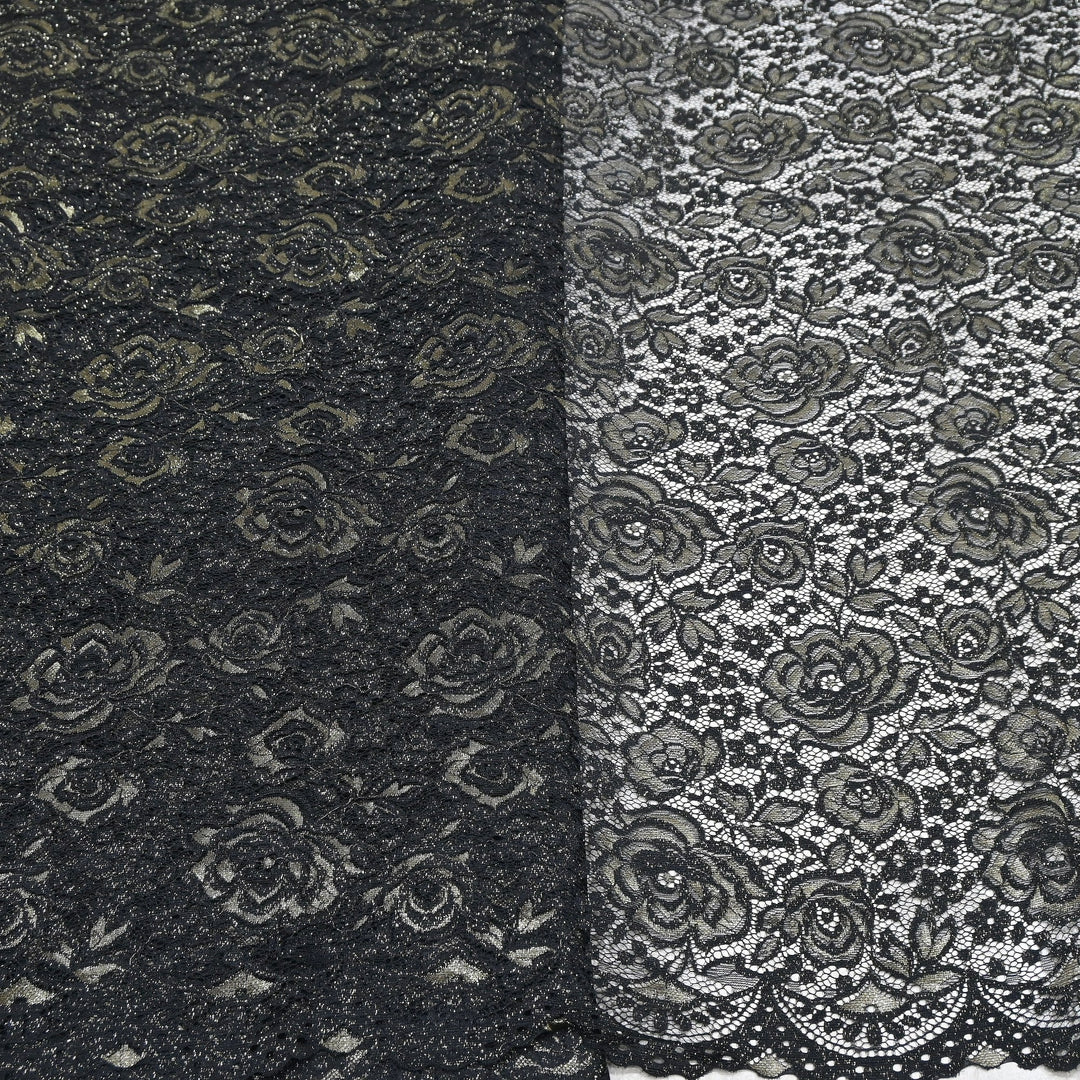 Luxury Sand Lace Net Fabric | Elegant Floral Lace Embroidery Designer Net Fabric | SF1111-G