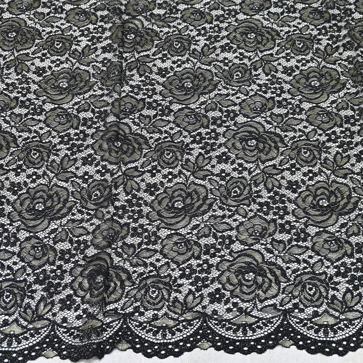 Luxury Sand Lace Net Fabric | Elegant Floral Lace Embroidery Designer Net Fabric | SF1111-G