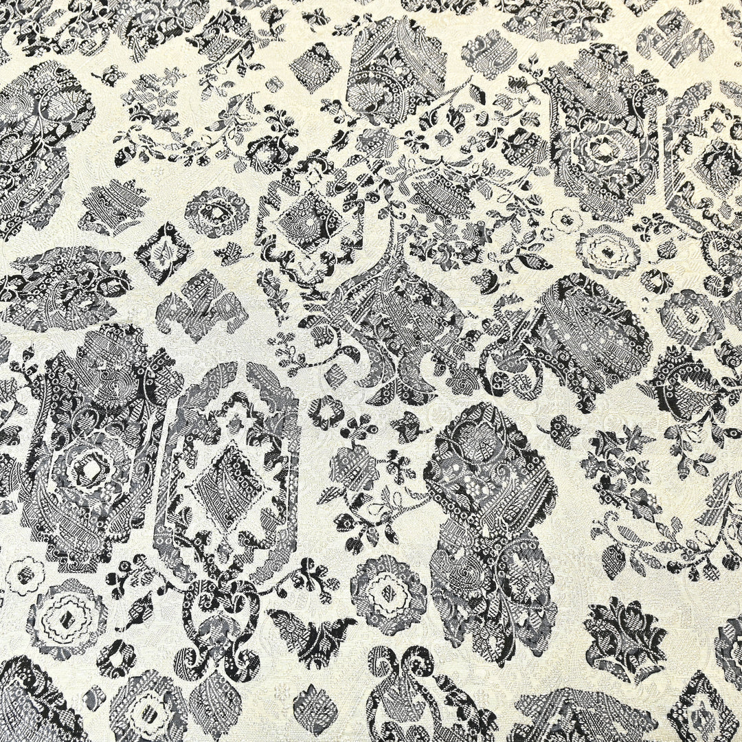 Premium Silk Brocade Jacquard Digital Print Fabric | Designer Fabric- AL3812-1
