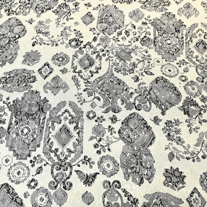 Premium Silk Brocade Jacquard Digital Print Fabric | Designer Fabric- AL3812-1