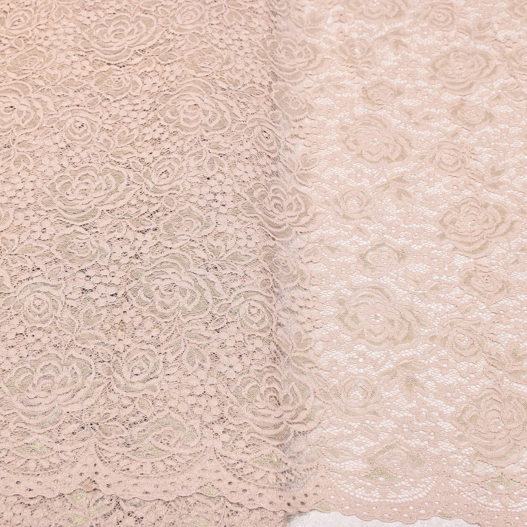 Luxury Sand Lace Net Fabric | Elegant Floral Lace Embroidery Designer Net Fabric | SF1111-H