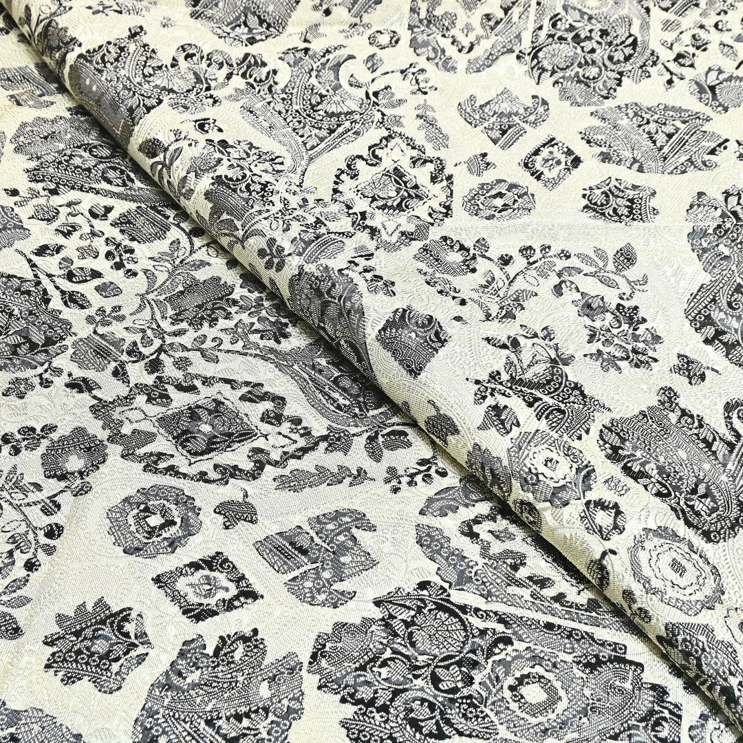 Premium Silk Brocade Jacquard Digital Print Fabric | Designer Fabric- AL3812-1