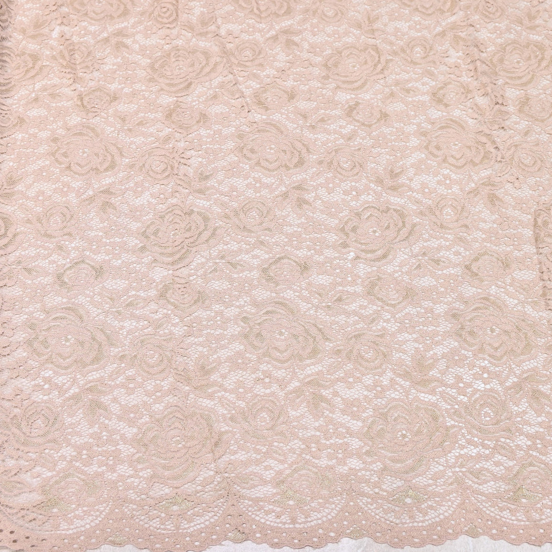 Luxury Sand Lace Net Fabric | Elegant Floral Lace Embroidery Designer Net Fabric | SF1111-H