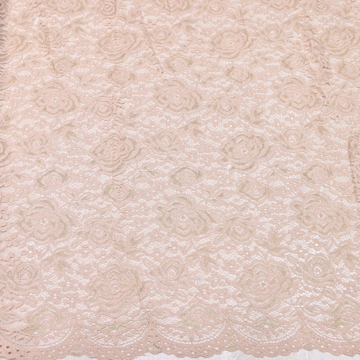 Luxury Sand Lace Net Fabric | Elegant Floral Lace Embroidery Designer Net Fabric | SF1111-H