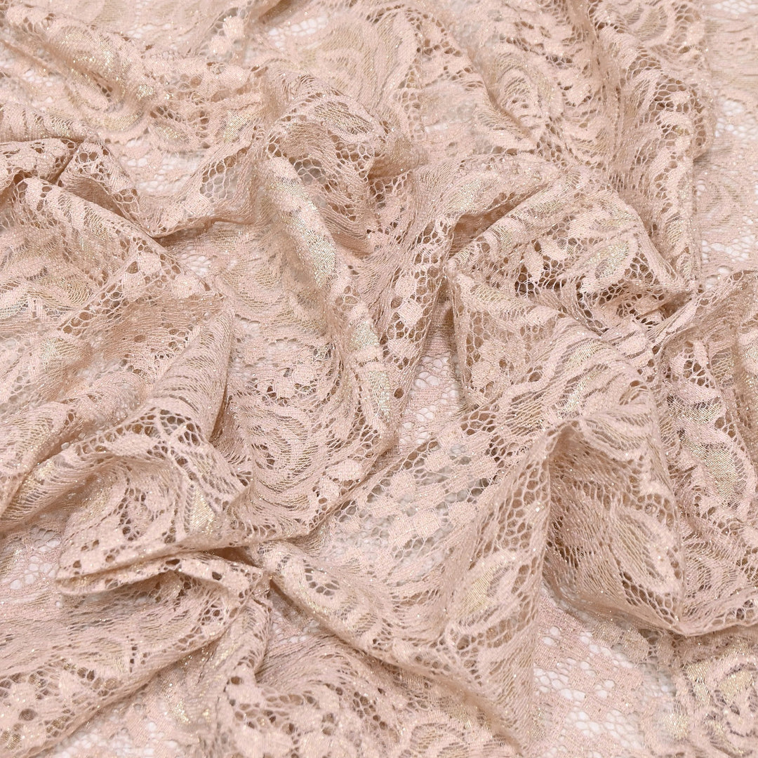 Luxury Sand Lace Net Fabric | Elegant Floral Lace Embroidery Designer Net Fabric | SF1111-H