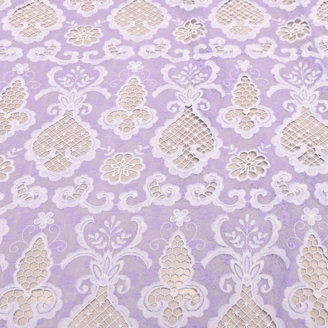 Imported Premium Crepe Cutwork Embroidery Fabric – Floral Designer Soft Crepe Material-TD0C84-1