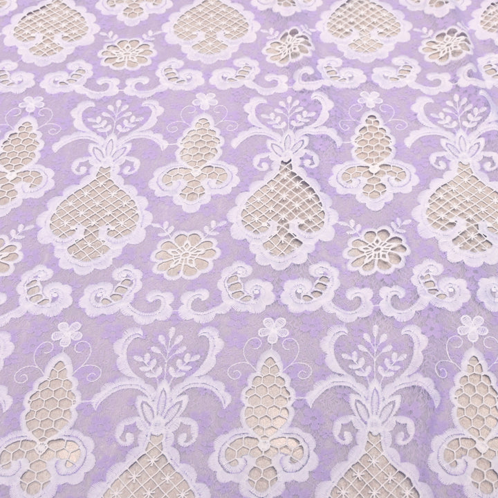 Imported Premium Crepe Cutwork Embroidery Fabric – Floral Designer Soft Crepe Material-TD0C84-1