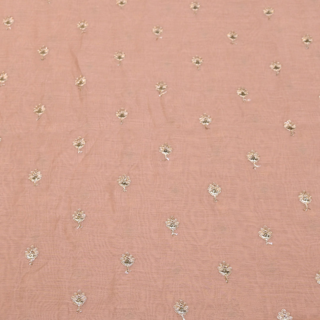 Dyed Mul Chanderi Gota & Zari Embroidery Fabric 44" – Premium Designer Fabric MC162A-1