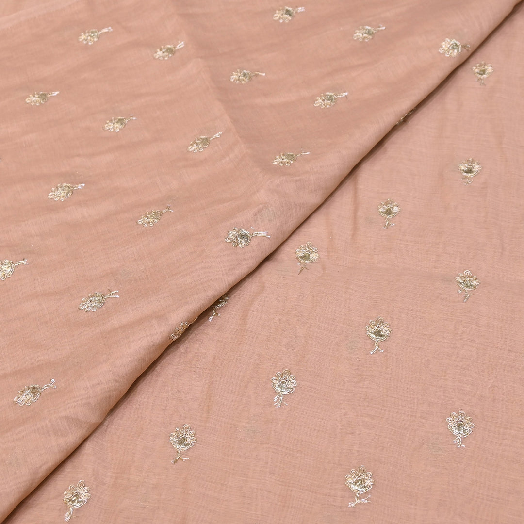 Dyed Mul Chanderi Gota & Zari Embroidery Fabric 44" – Premium Designer Fabric MC162A-1