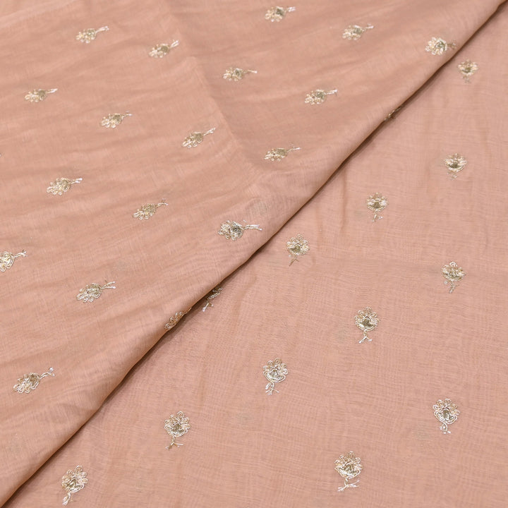 Dyed Mul Chanderi Gota & Zari Embroidery Fabric 44" – Premium Designer Fabric MC162A-1