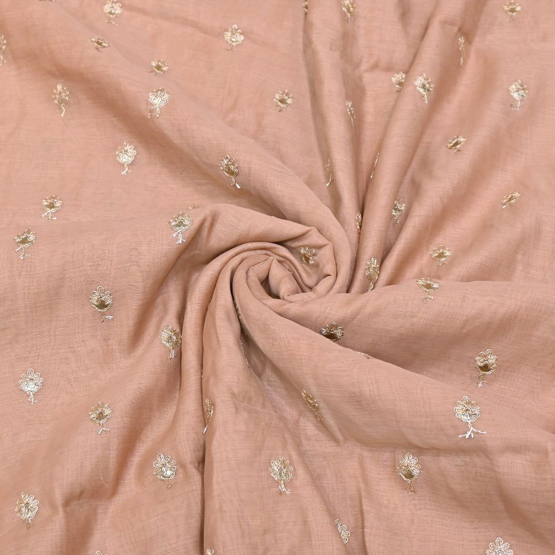 Dyed Mul Chanderi Gota & Zari Embroidery Fabric 44" – Premium Designer Fabric MC162A-1