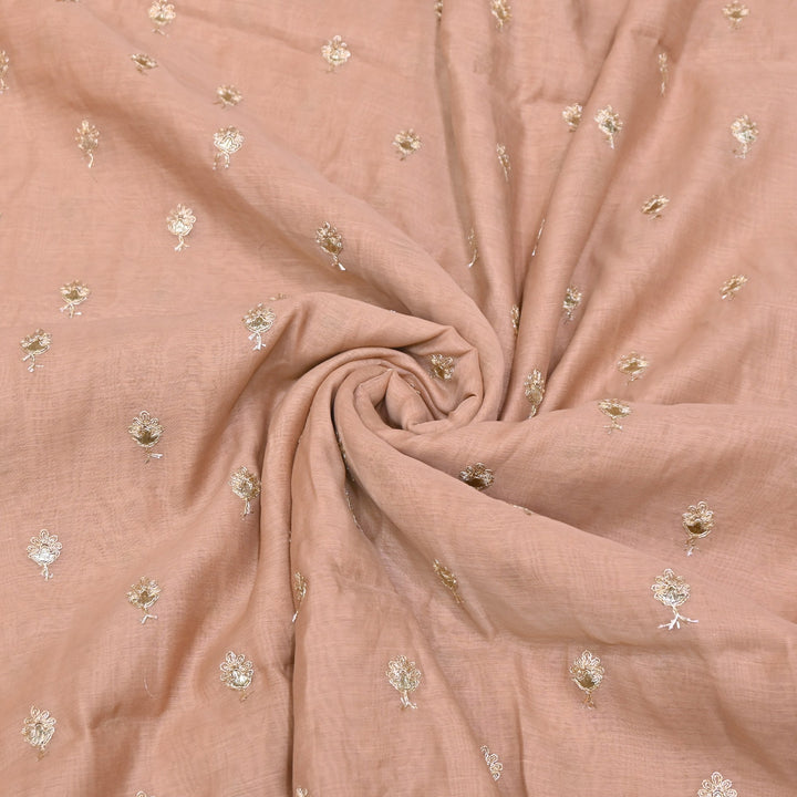 Dyed Mul Chanderi Gota & Zari Embroidery Fabric 44" – Premium Designer Fabric MC162A-1