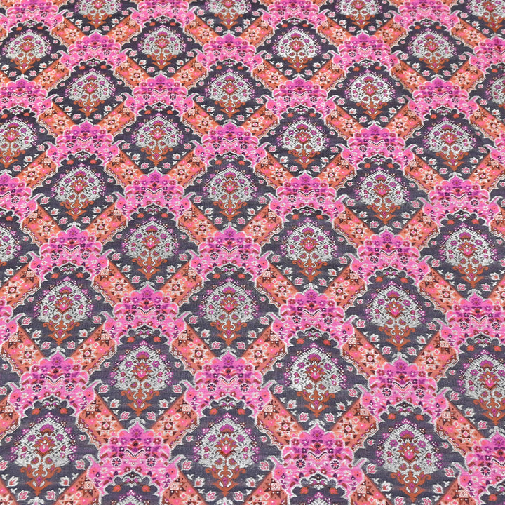 Banarasi Rangkat Zari Brocade Fabric – Multicolor Designer Banarasi Fabric - RAN365-D