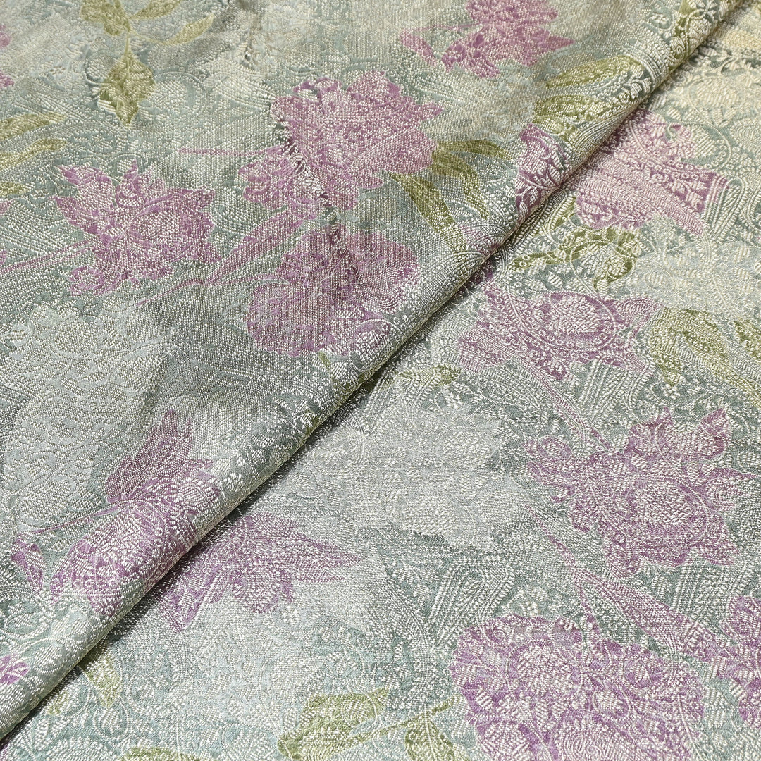 Premium Silk Brocade Jacquard Digital Print Fabric | Designer Fabric- AL3812-3