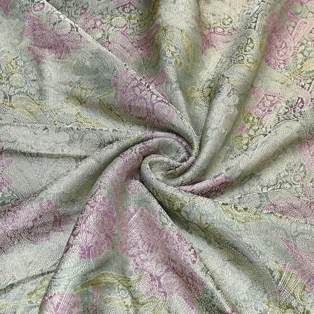 Premium Silk Brocade Jacquard Digital Print Fabric | Designer Fabric- AL3812-3