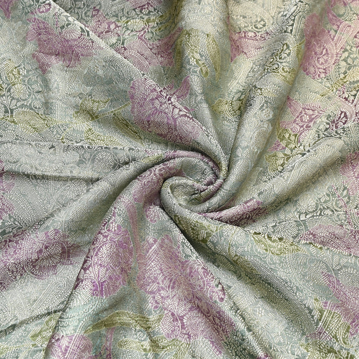 Premium Silk Brocade Jacquard Digital Print Fabric | Designer Fabric- AL3812-3