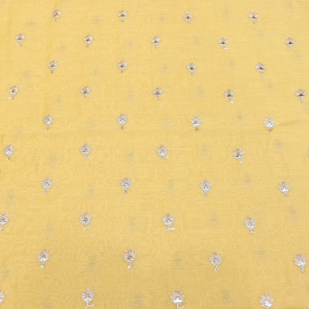 Dyed Mul Chanderi Gota & Zari Embroidery Fabric 44" – Premium Designer Fabric MC162A-2