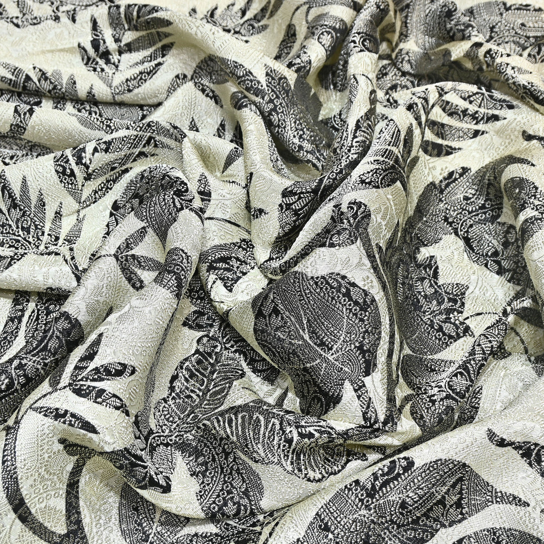 Premium Silk Brocade Jacquard Digital Print Fabric | Designer Fabric- AL3812-7