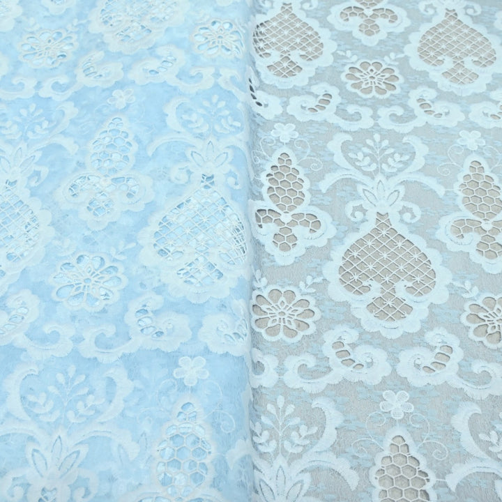 Imported Premium Crepe Cutwork Embroidery Fabric – Floral Designer Soft Crepe Material-TD0C84-4