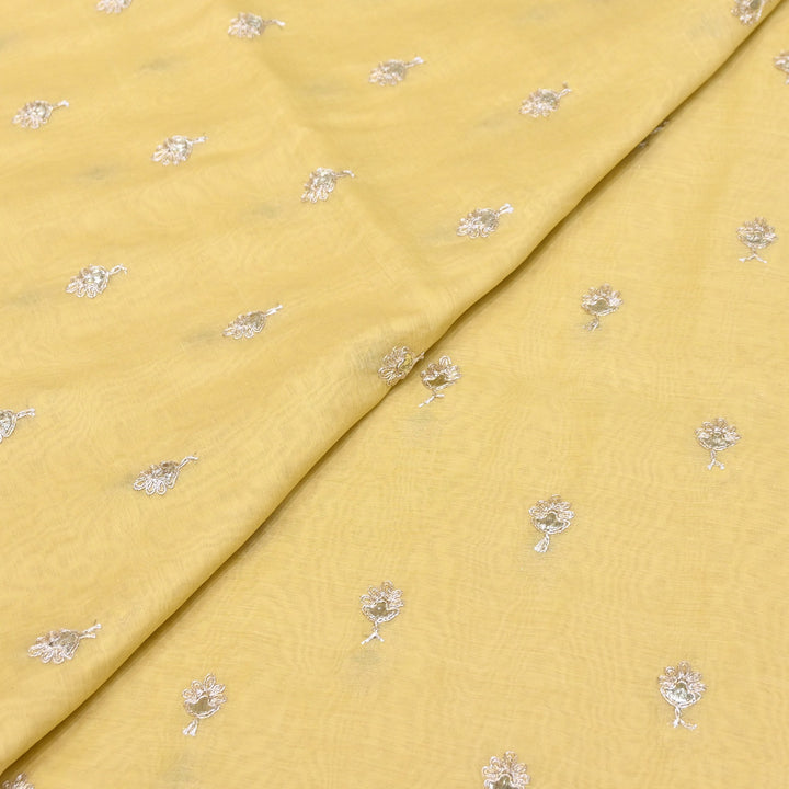 Dyed Mul Chanderi Gota & Zari Embroidery Fabric 44" – Premium Designer Fabric MC162A-2