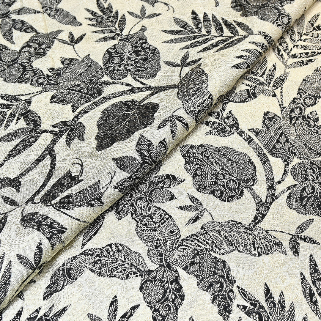 Premium Silk Brocade Jacquard Digital Print Fabric | Designer Fabric- AL3812-7