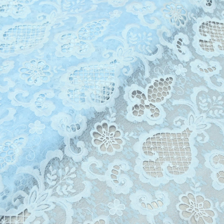 Imported Premium Crepe Cutwork Embroidery Fabric – Floral Designer Soft Crepe Material-TD0C84-4