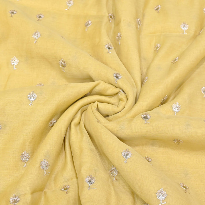 Dyed Mul Chanderi Gota & Zari Embroidery Fabric 44" – Premium Designer Fabric MC162A-2
