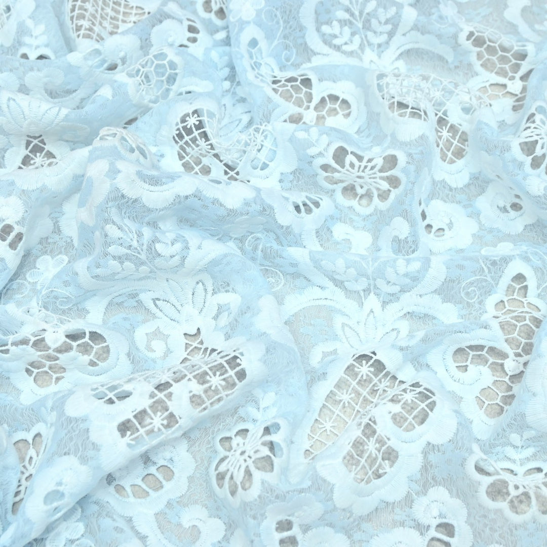 Imported Premium Crepe Cutwork Embroidery Fabric – Floral Designer Soft Crepe Material-TD0C84-4