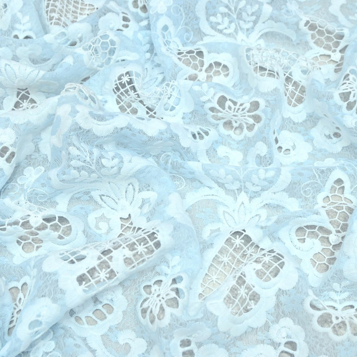 Imported Premium Crepe Cutwork Embroidery Fabric – Floral Designer Soft Crepe Material-TD0C84-4