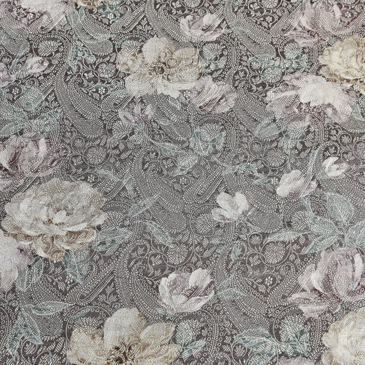 Premium Silk Brocade Jacquard Digital Print Fabric | Designer Fabric- AL3812-5