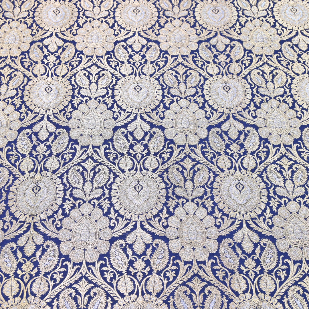 Luxury Meena Zari Brocade Fabric | Rich Traditional Floral & Paisley Designer Brocade | OEW310-1