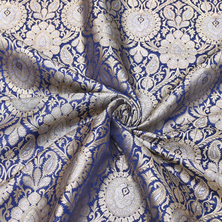 Luxury Meena Zari Brocade Fabric | Rich Traditional Floral & Paisley Designer Brocade | OEW310-1
