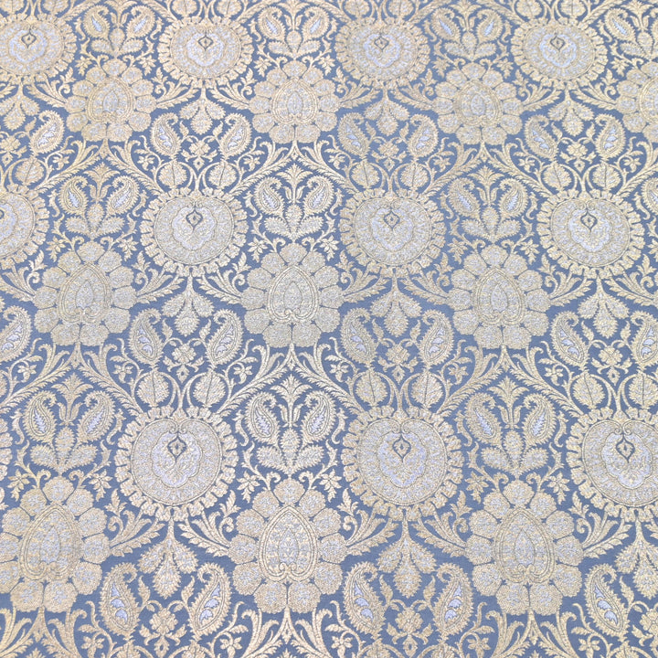 Luxury Meena Zari Brocade Fabric | Rich Traditional Floral & Paisley Designer Brocade | OEW310-3