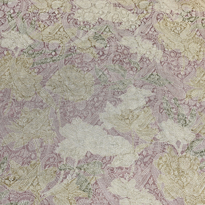 Premium Silk Brocade Jacquard Digital Print Fabric | Designer Fabric- AL3812-4