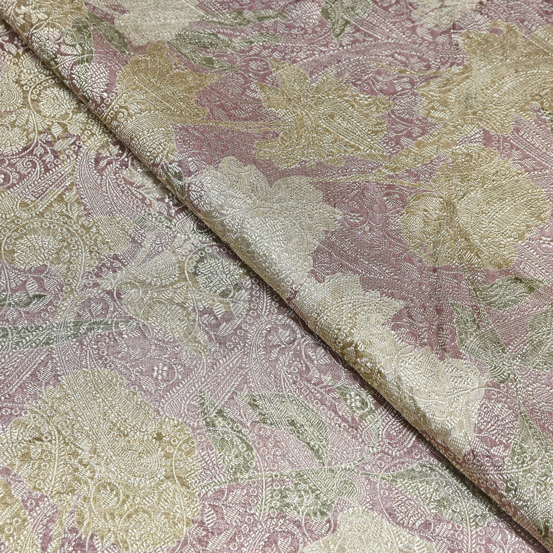 Premium Silk Brocade Jacquard Digital Print Fabric | Designer Fabric- AL3812-4
