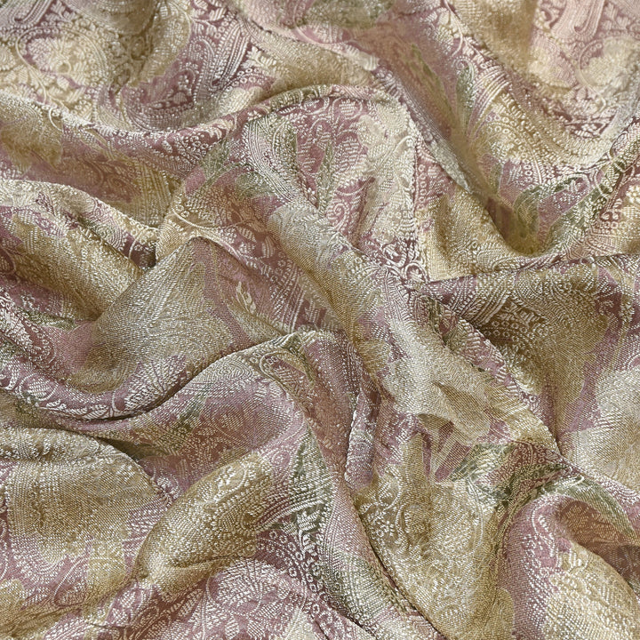 Premium Silk Brocade Jacquard Digital Print Fabric | Designer Fabric- AL3812-4