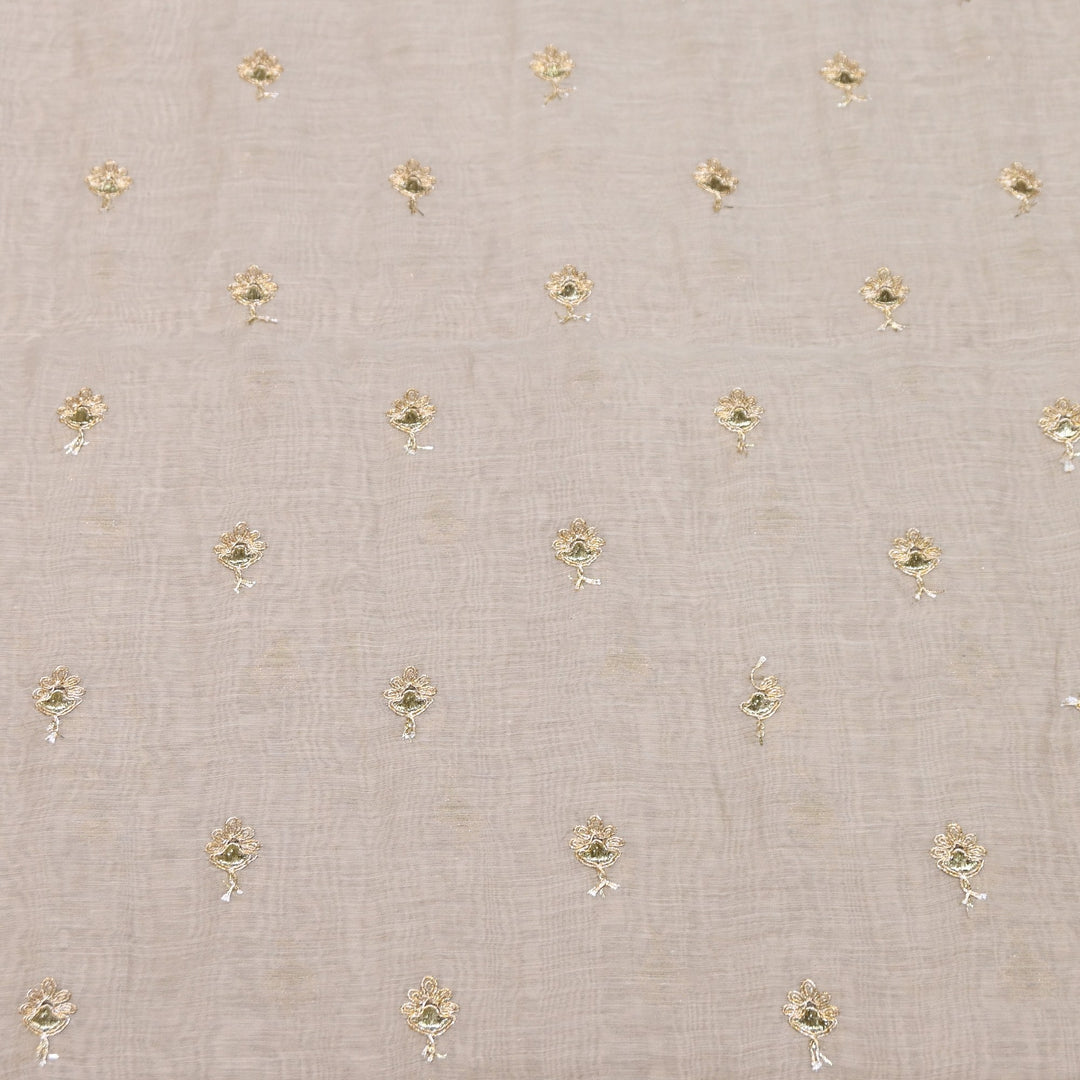 Dyed Mul Chanderi Gota & Zari Embroidery Fabric 44" – Premium Designer Fabric MC162A-4