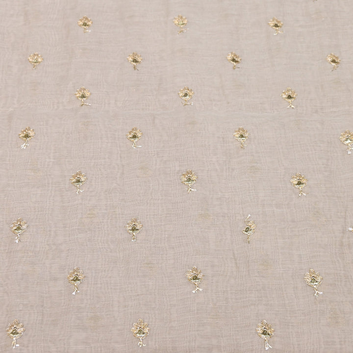 Dyed Mul Chanderi Gota & Zari Embroidery Fabric 44" – Premium Designer Fabric MC162A-4
